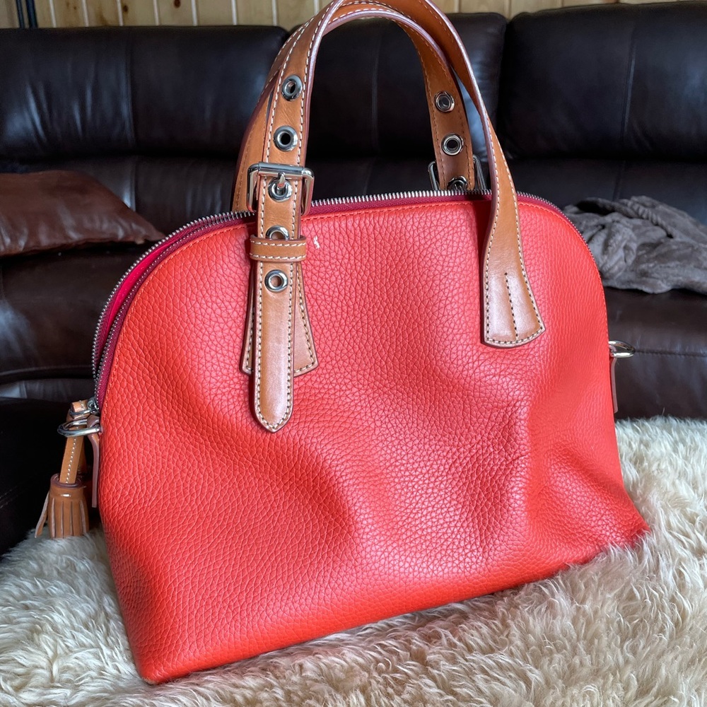 Dooney & Burke Pebbled Leather Dome Satchel - Picture 2 of 6